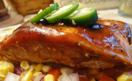 ﻿Barbecued Salmon with Sweet Corn Salsa