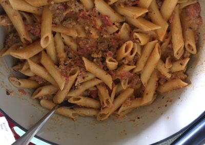 Homemade Italian Sausage and Hoosier Style Creamy Penne